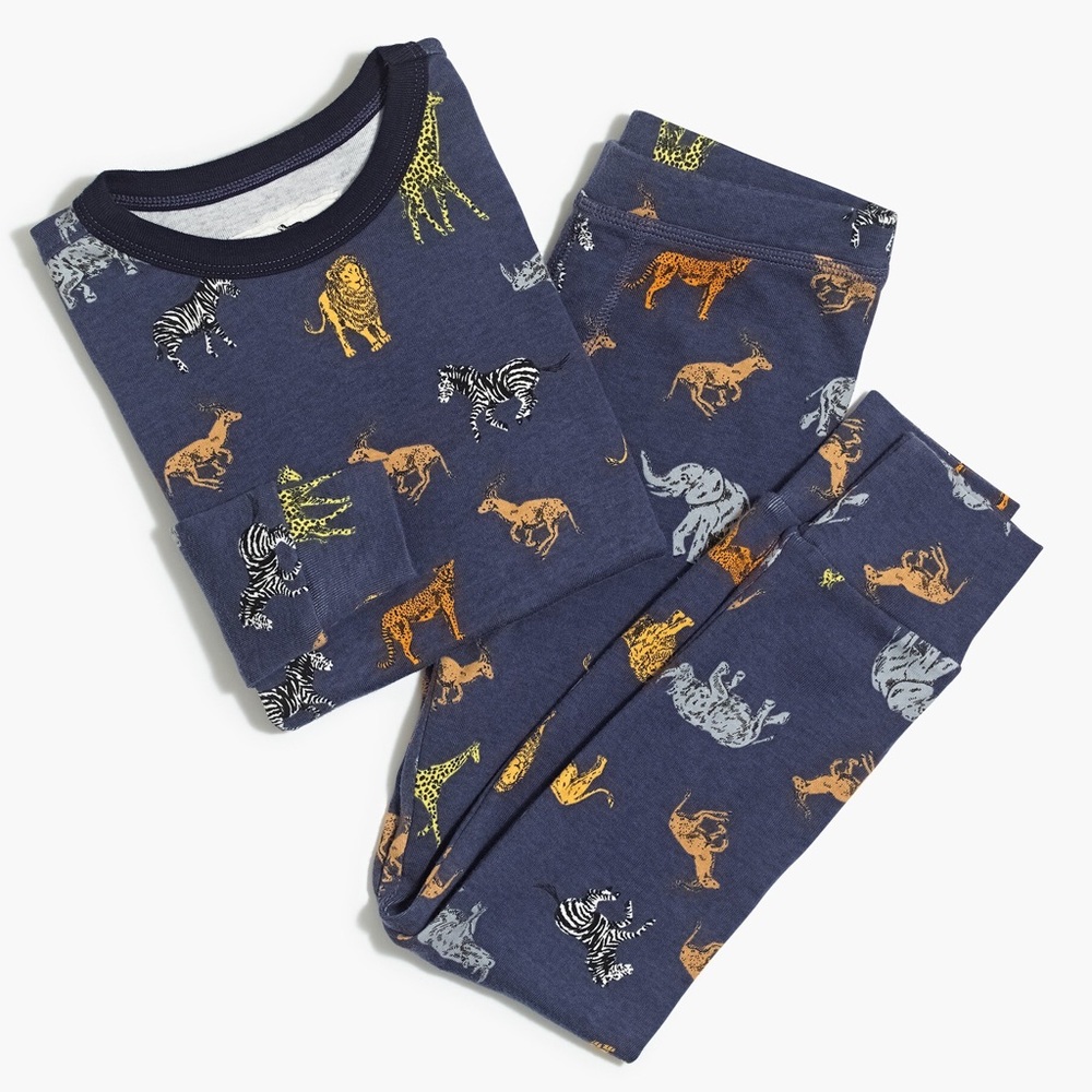 NWT J Crew Crewcuts Kids' animal print pajama set size 8